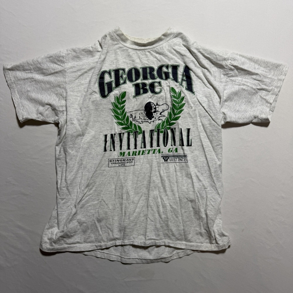 Vintage Georgia BC Invitational Swim Meet T-Shirt Marietta GA 90s Stingrays L